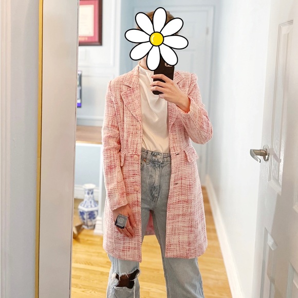 Pink crosshatch Reitmans coat - Picture 2 of 8